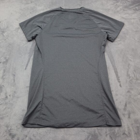 Nike Pro Shirt Womens M Gray Plain Dri Fit V Neck Short Sleeve Pullover Tee - Picture 10 of 15